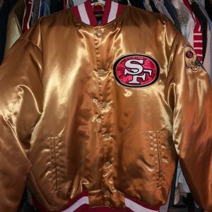 49ers Mitchell & Ness gold satin jacket.
